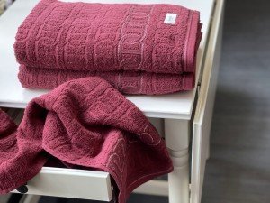 полотенце махровое malmo вишневое (86 × 150, вишнёвое)