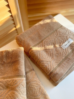 полотенце махровое belgrado светло-коричневое (86 × 150, светло-коричневый)